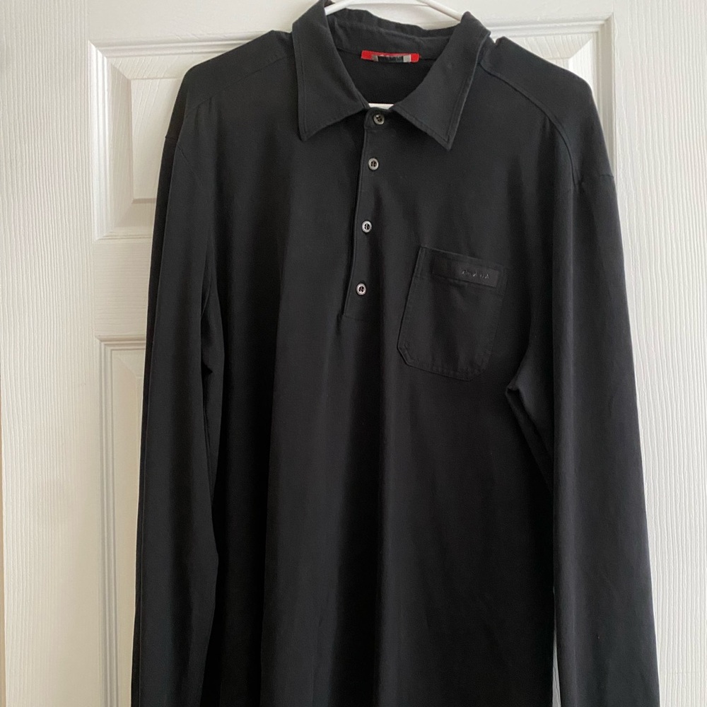 MENS PRADA MADE IN PORTUGAL LONG SLEEVE POLO QUARTER BUTTON UP SHIRT SIZE XXL